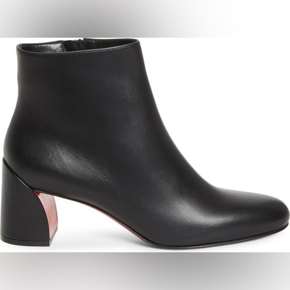 NWOB Christian Louboutin Jane Block Heel Bootie Boots in Black